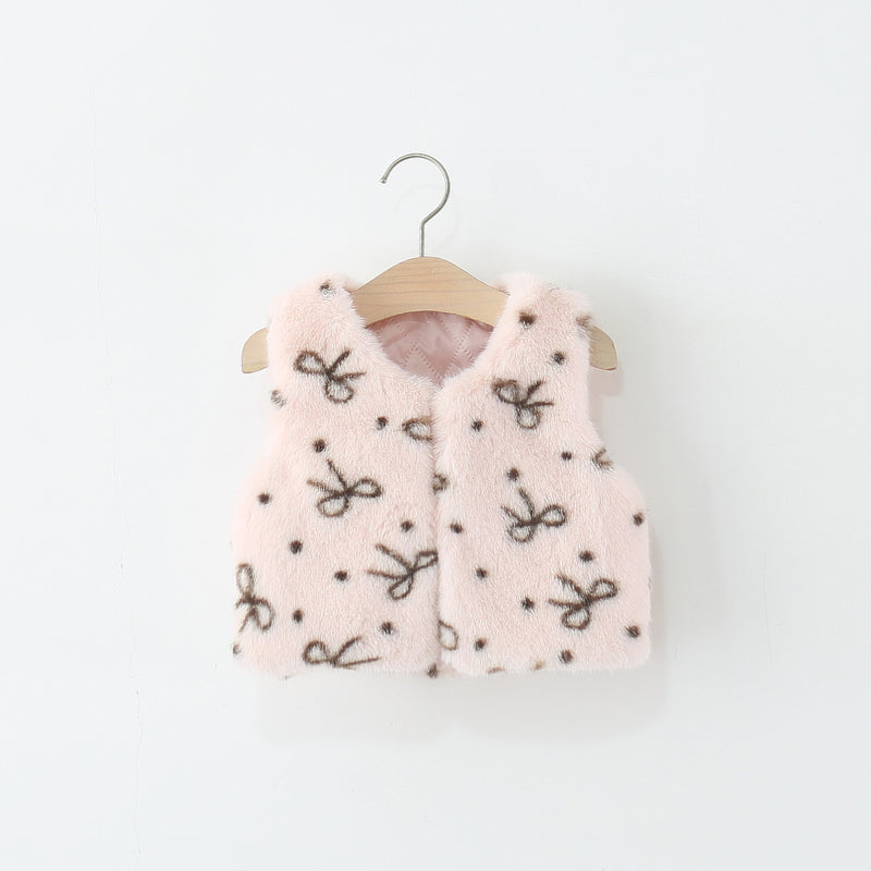 Girls Winter Cute Bow-knot Vest