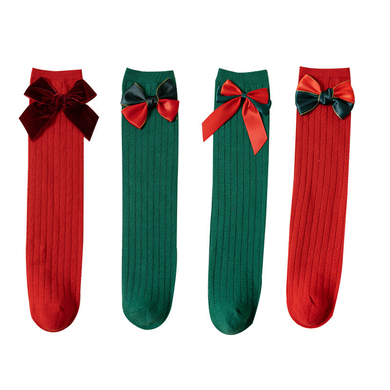 Girls' New Year Christmas Mid-calf Socks