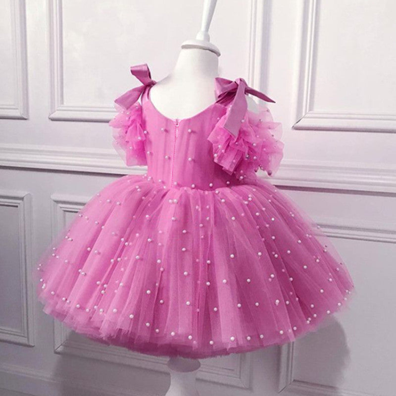 Cute Girls Puffy First Communion Dress Toddler Birthday Party Princess Dress