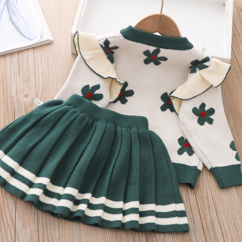 Cute Baby  Girl Printed Two Piece Dresses