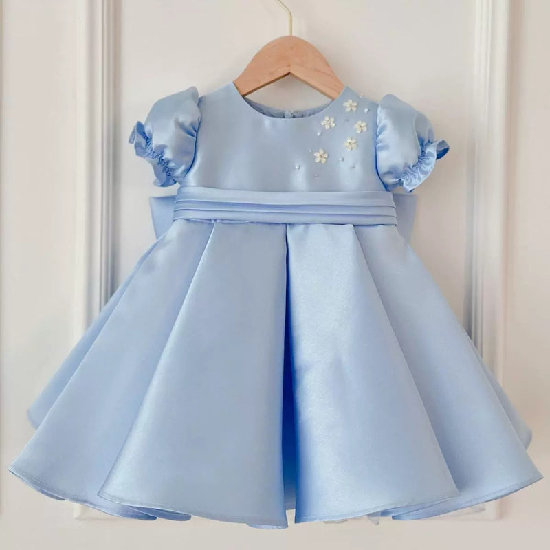 Blue Girls Birthday Dress Baby Party Princess Dress