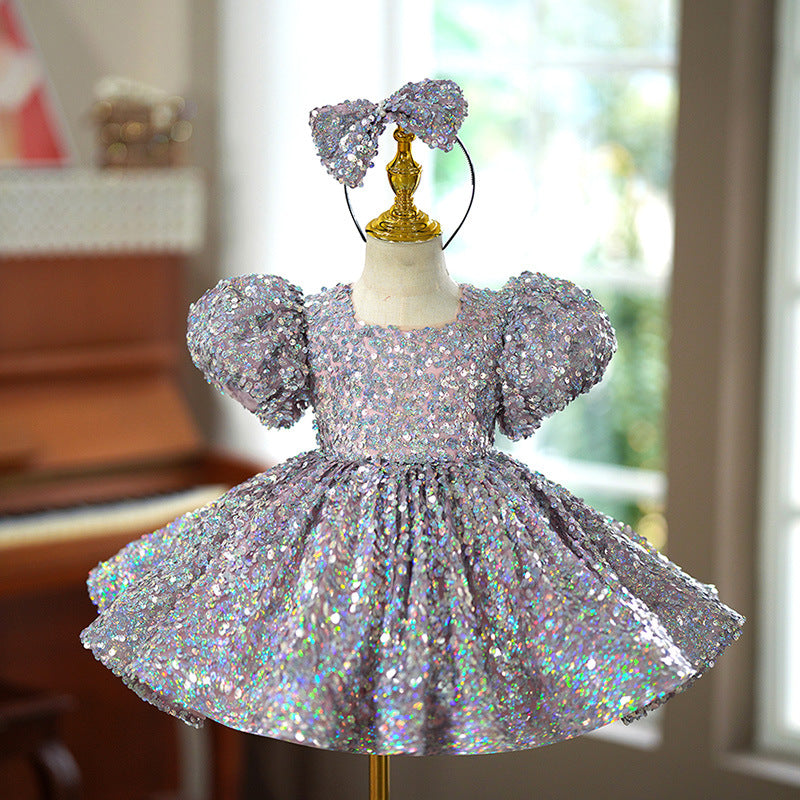 Luxurious Baby Girl Puffy Sequined Dress Toddler Birthday Princess Dress Luxurious Baby Girl Puffy Sequined Dress Toddler Birthday Princess Dress