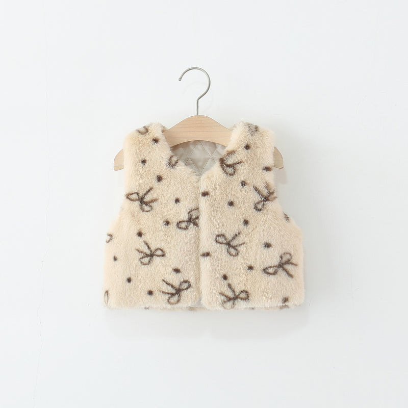Girls Winter Cute Bow-knot Vest