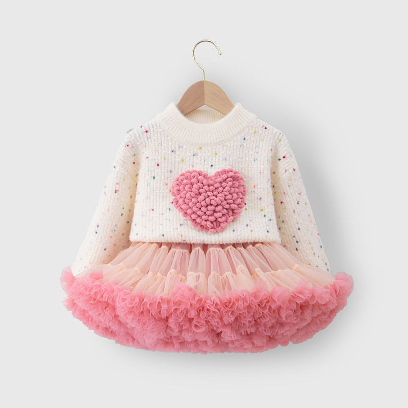 Cute Baby Girl Cardigan Toddler First Birthday Party Tutu Dress