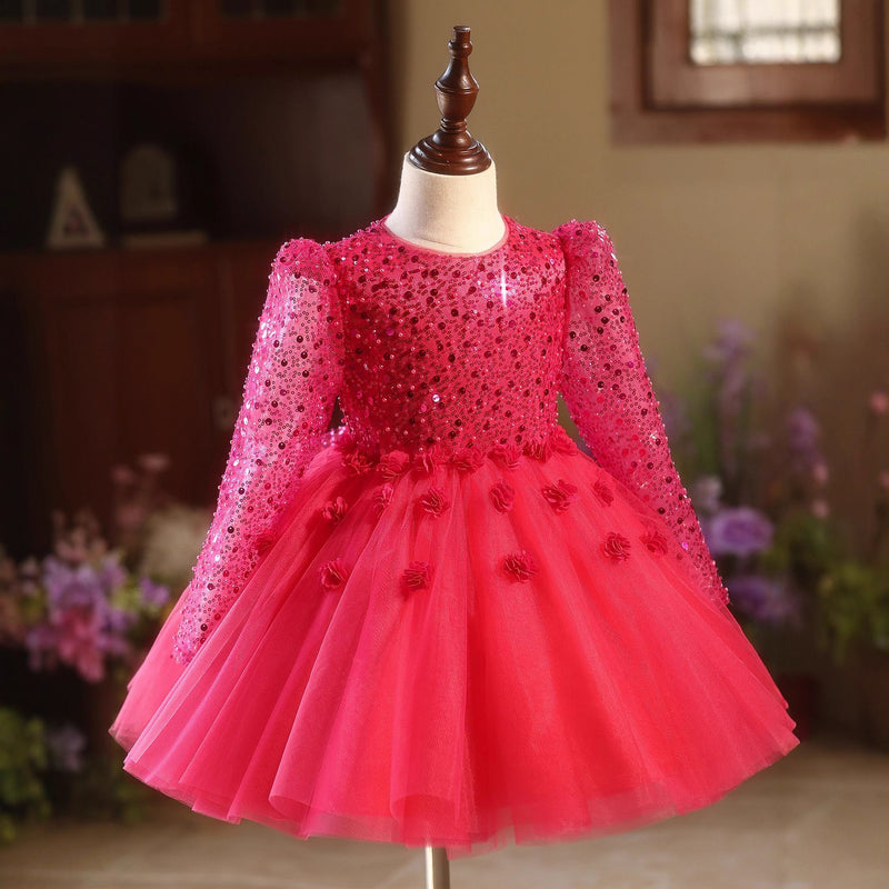 Girls' Sequined Birthday Dress Girls' Christmas Princess Dress Girls' New Year Dress