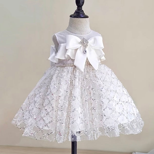 Cute Baby Girl Sequin Beauty Pageant Dress Toddler Birthday Pageant Princess Dress