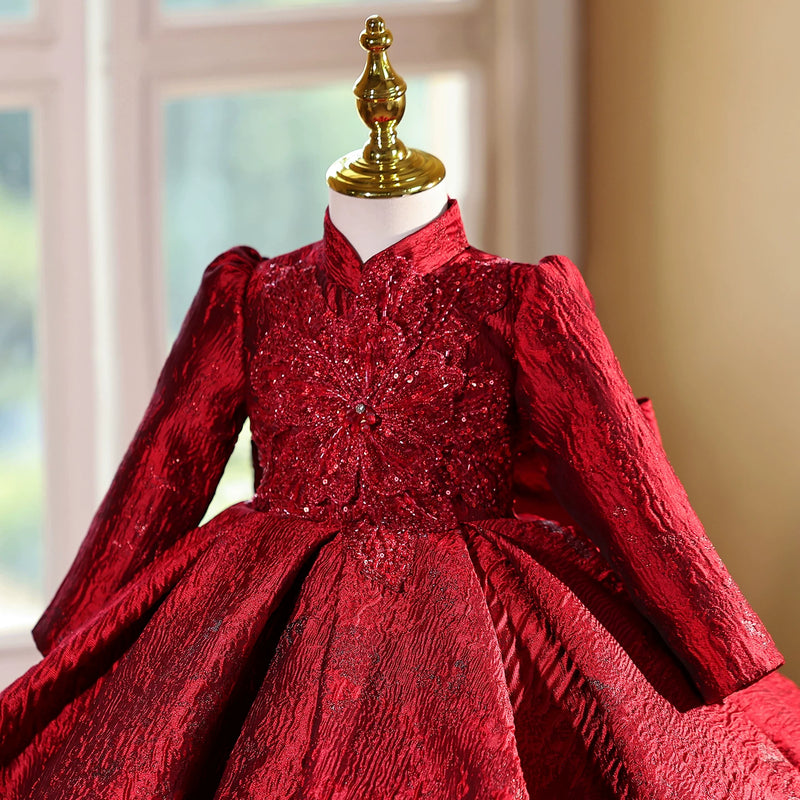 Children's Birthday Dress Girls' New Year Red Princess Dress Girls' Party Dress