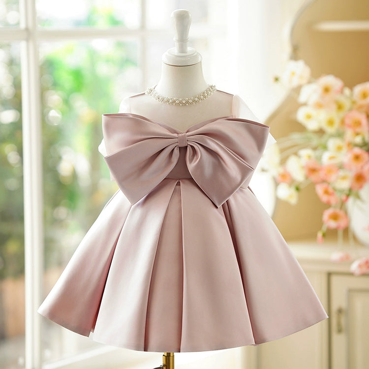 Cute Baby Girl Big Bow Dress Toddler Birthday Party Princess Dress