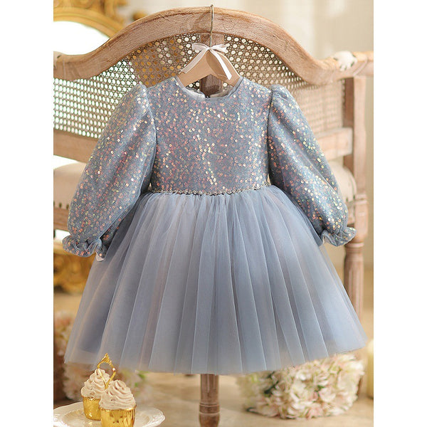 Baby Birthday Dress Girl Sequin Princess Dress Flower Girl Wedding Dress