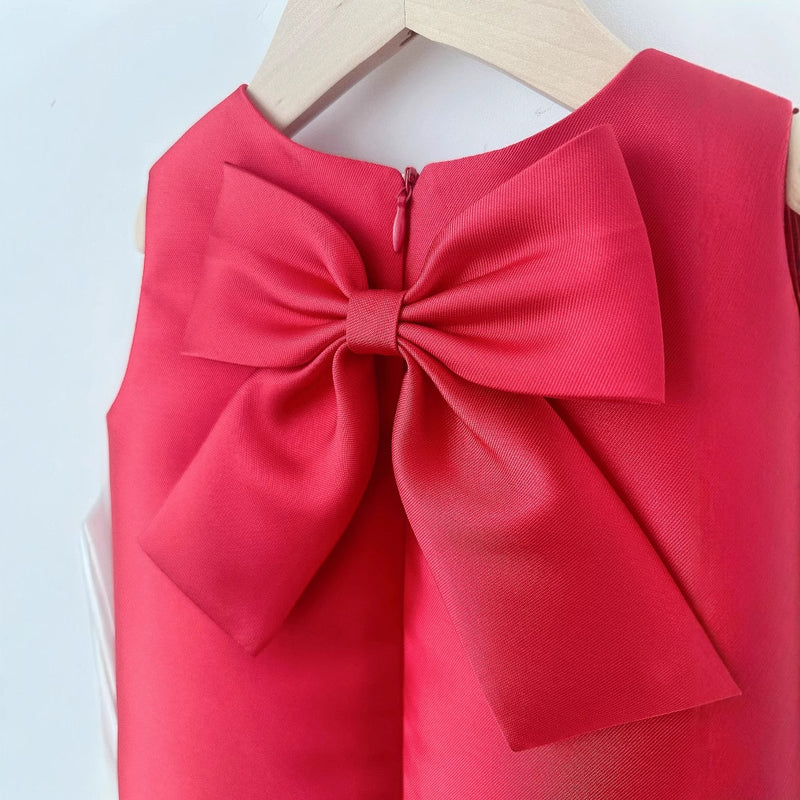 Girl Birthday Princess Dress Cute Girl Red Vest Dress