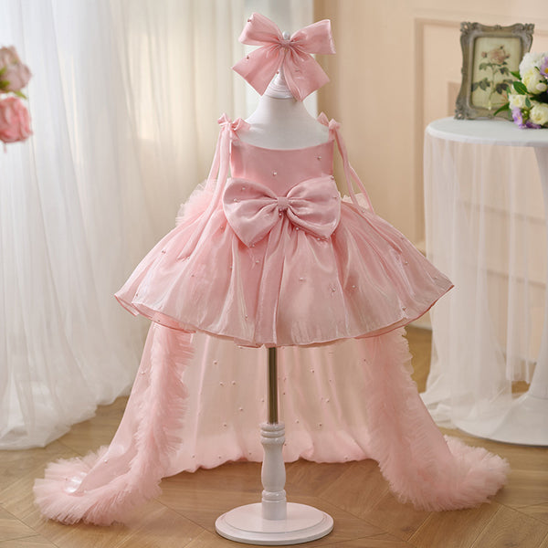 Girls Pink Princess Dress Children's Birthday Dress