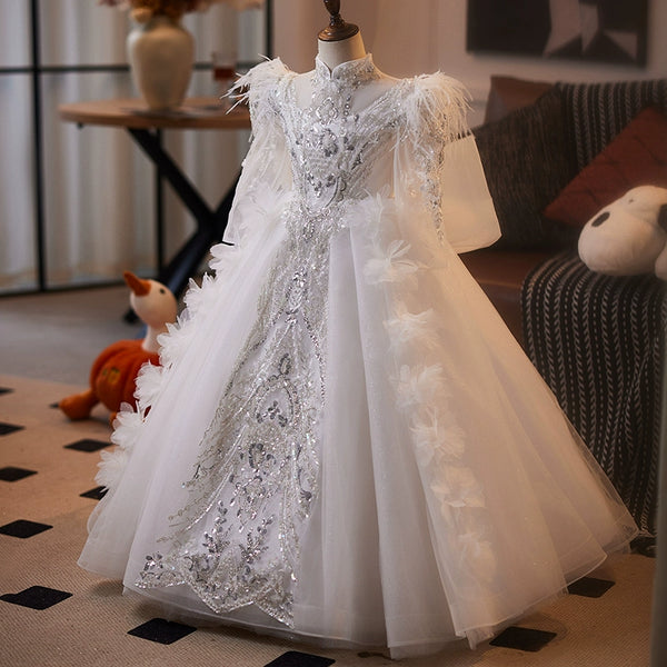 Girls Birthday Princess Dress Flower Girl Wedding Dress