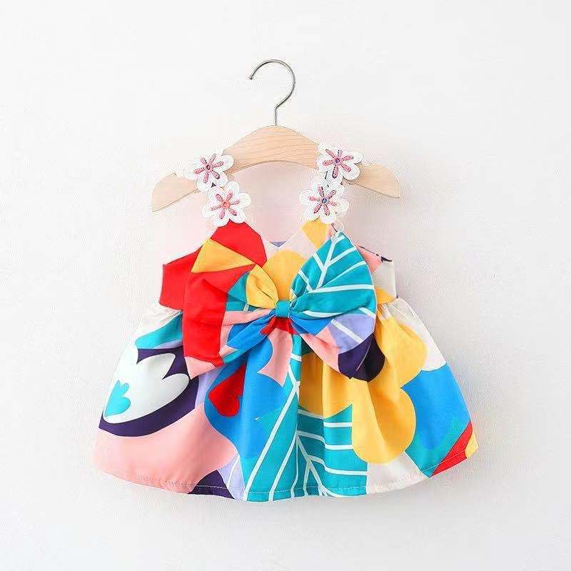 Summer New Graffiti Suspenders Girls Cute Dress