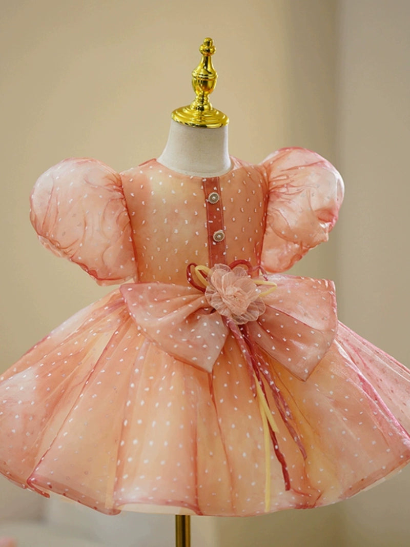 Baby Cute Girl Puffy Fairy Tale Style Dress Toddler Birthday Party Princess Dress, Orange / 1-2 Years (90cm) Baby Cute Girl Puffy Fairy Tale Style Dress Toddler Birthday Party Princess Dress, Orange / 1-2 Years (90cm)