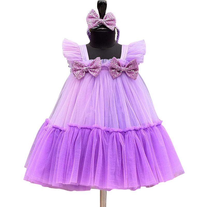 purple tulle dress toddler Enchanted 2nd Birthday Dress