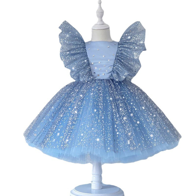 Baby Cute Girl Pageant Dress Toddler First Birthday Party Princess Dress