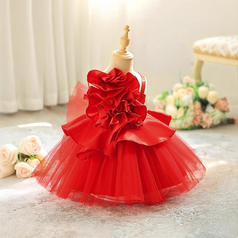 Girls Formal Dress Children's Birthday Princess Dress Flower Girl Puff Dress