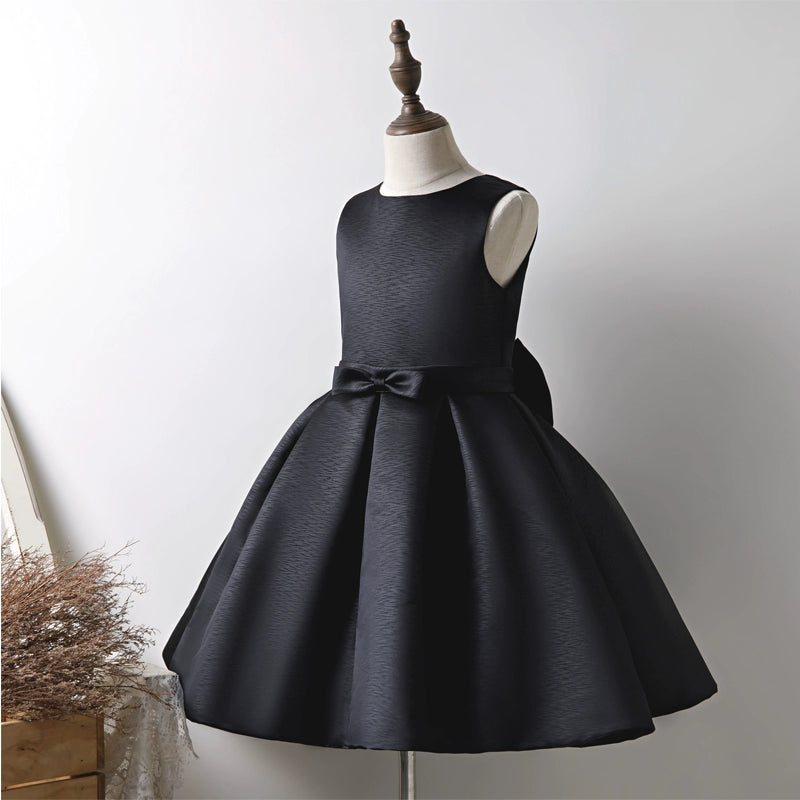 Girls Black Performance Birthday Dress with Bow Girls Black Performance Birthday Dress with Bow
