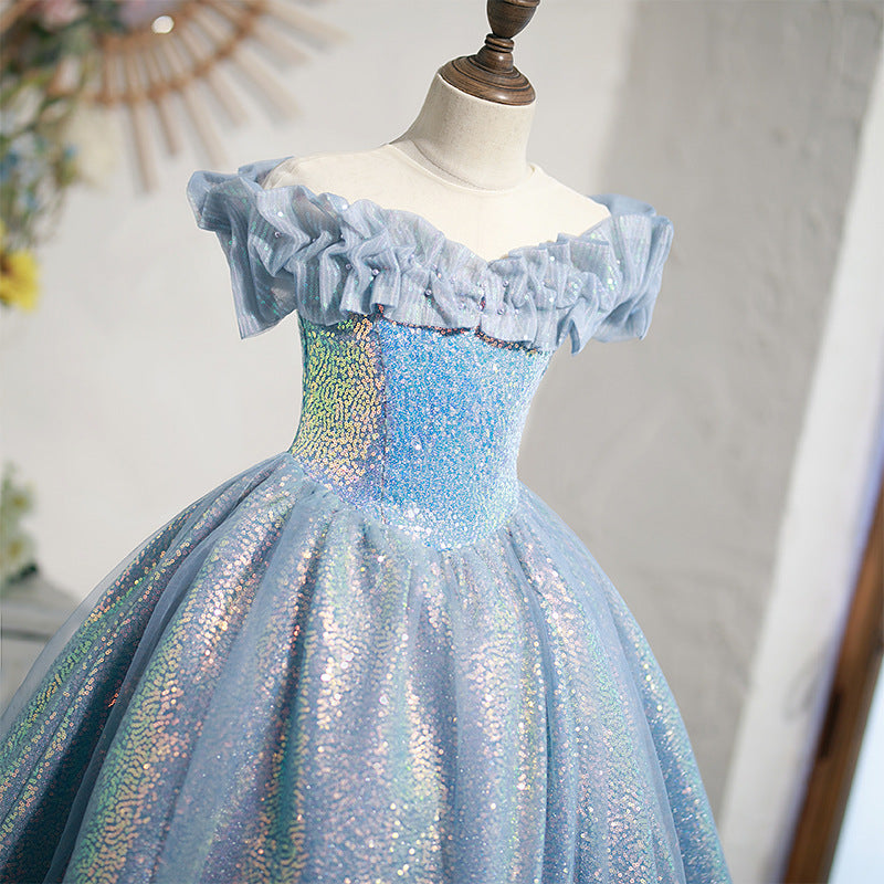 Luxurious Sequins Baby Girl  Prom Dress Birthday Party Princess Dress