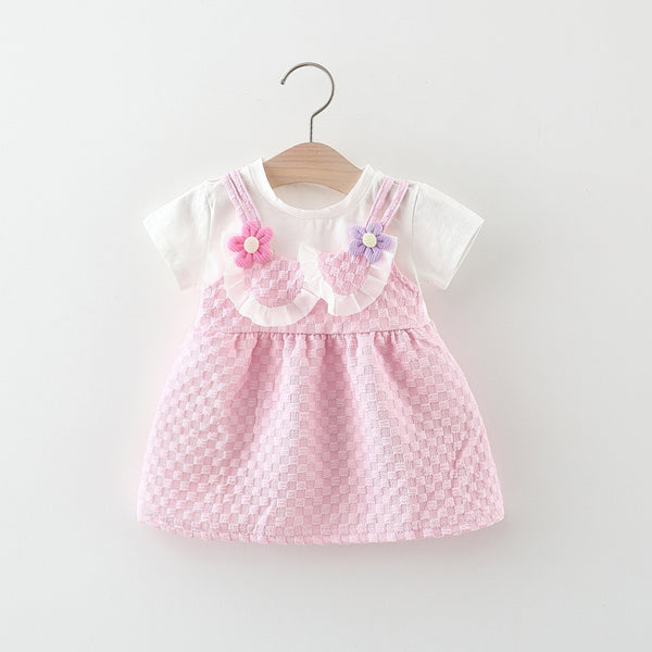 Summer Baby Girl Dress Girls Fake Two Piece Princess Dress