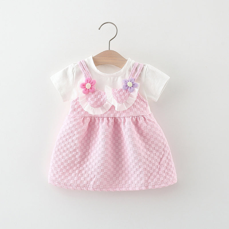 Summer Baby Girl Dress Girls Fake Two Piece Princess Dress