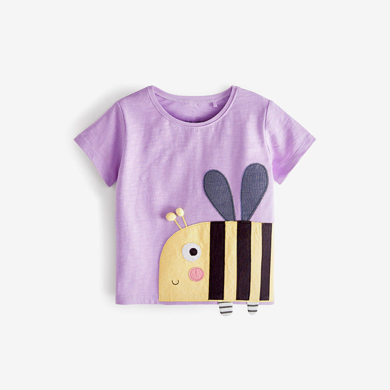 Children's Summer New Cartoon Cotton Round Neck T-shirt