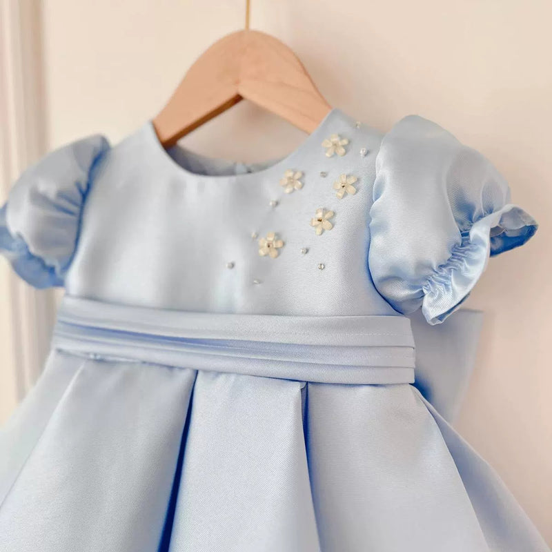 Blue Girls Birthday Dress Baby Party Princess Dress