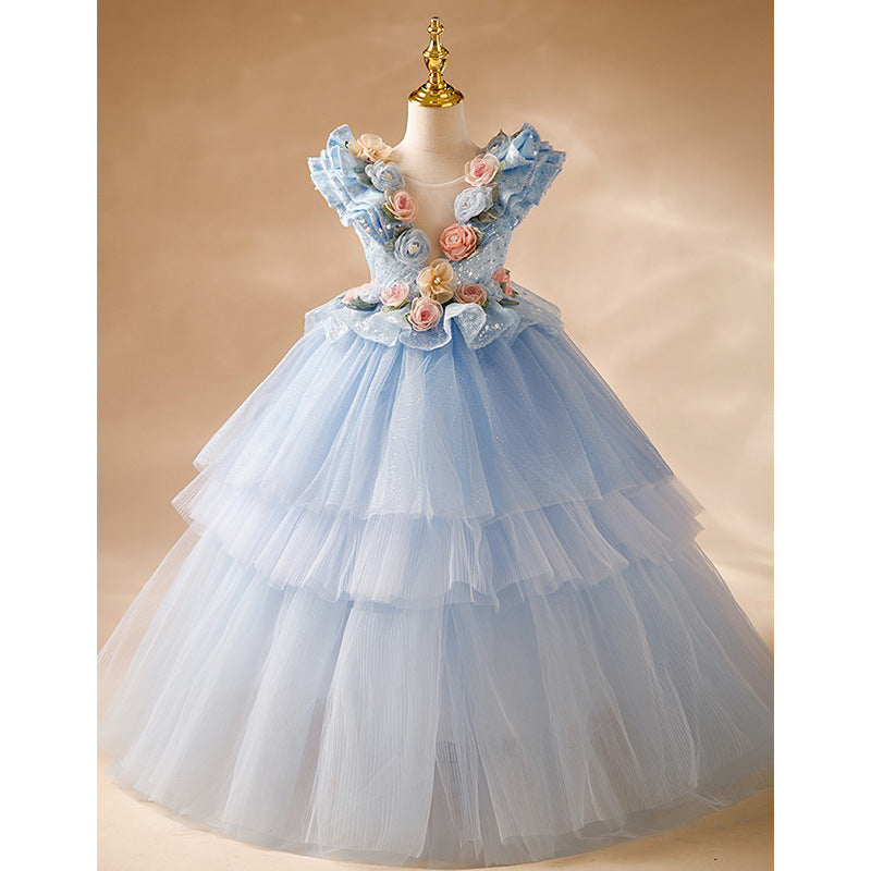 Luxurious Flower Girl Wedding Summer Birthday Party Princess Dress