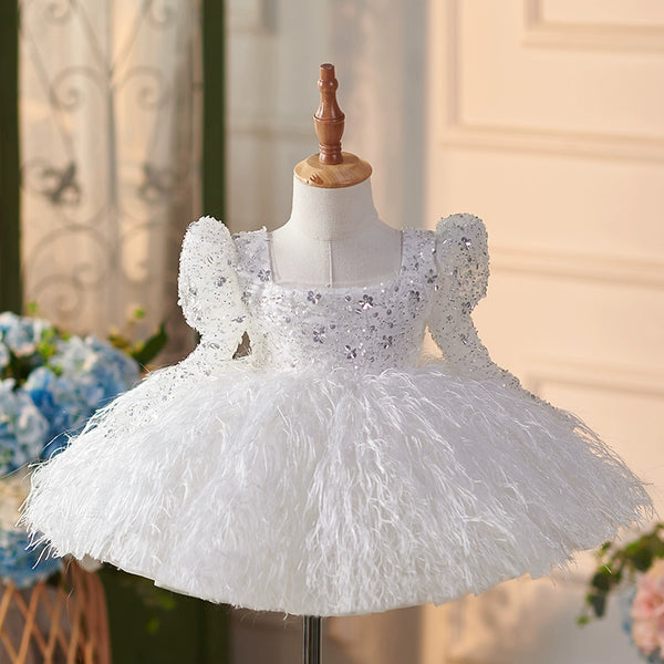 Cute Baby Girl Christmas Dress Toddler Pageant First Communion Princess Dress