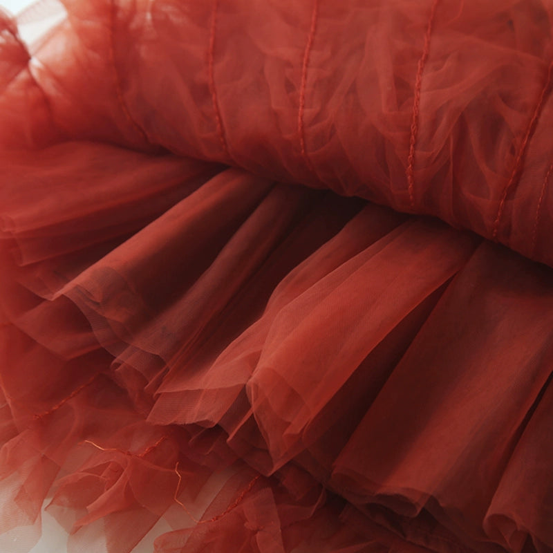 Girls Birthday Princess Dress Girls Red Bow Dress Children's Party Dress