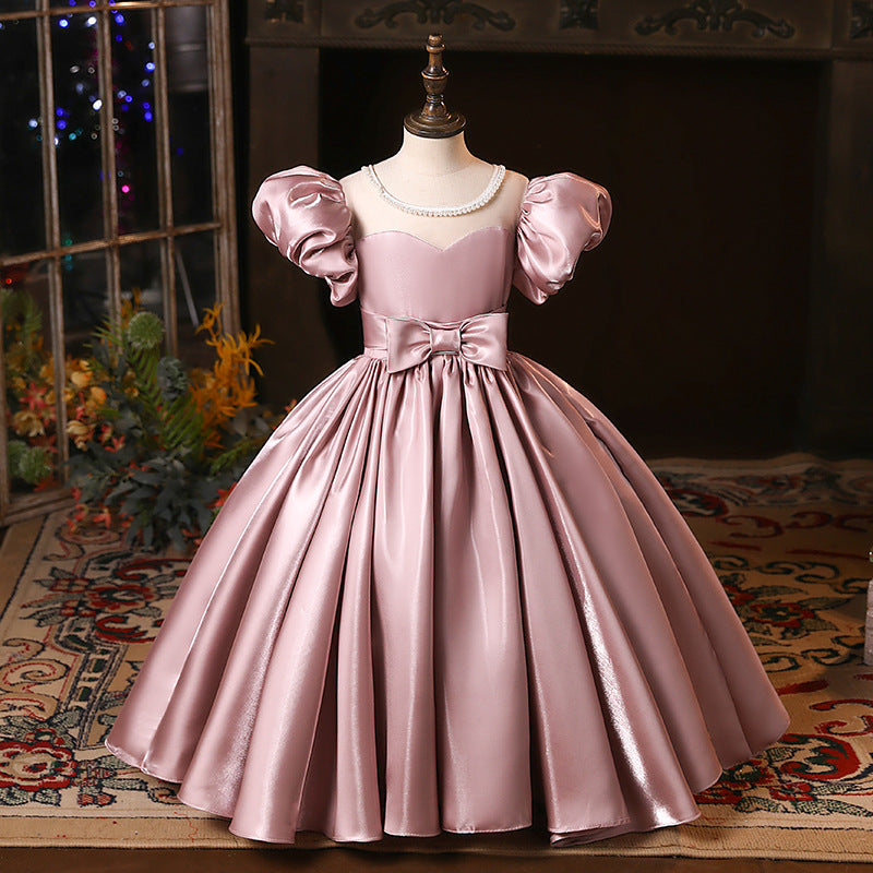 Baby Girl Birthday Party Pearl Tulle Puff Sleeve Princess Dress marryshe Baby Girl Birthday Party Pearl Tulle Puff Sleeve Princess Dress marryshe