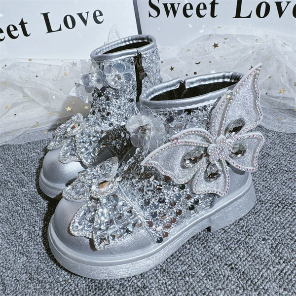 Autumn Girls' New Rhinestone Princess Boots