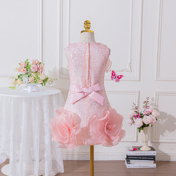 Girls Birthday Sequin Princess Dress Flower Girl Wedding Dress