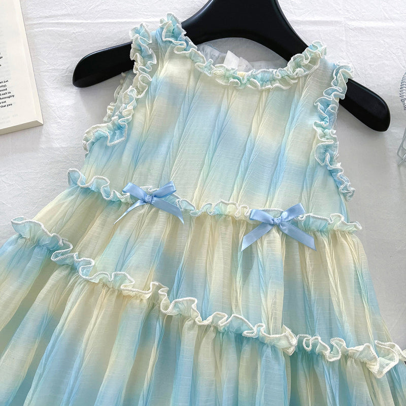 Girls Summer Lace New Sleeveless Princess Dress