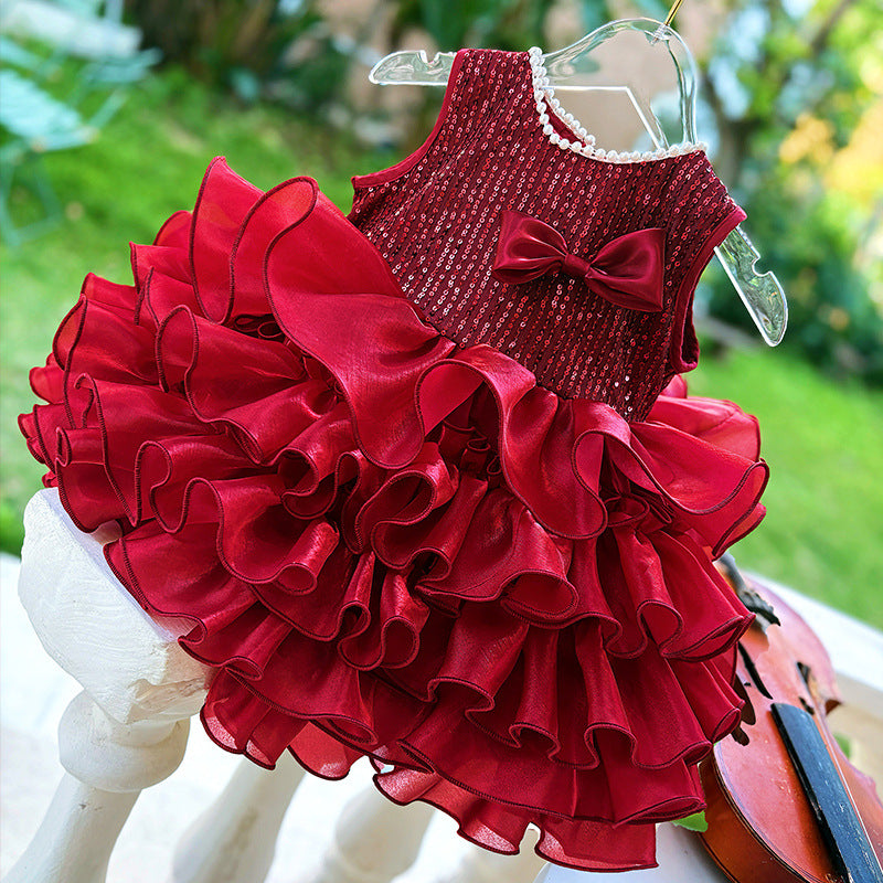Baby Christmas Dress Flower Girl Dress Girls Birthday Princess Dress