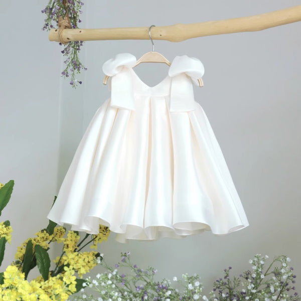 Girls Birthday White Dress Baby Communion Dress Flower Girl Wedding Princess Dress