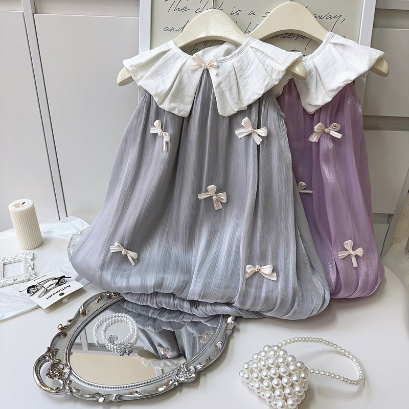 Girls Doll Collar Princess Dress Summer Baby Flower Bud Vest Dress