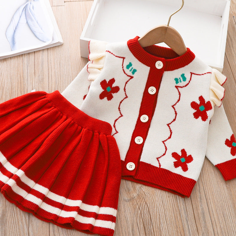 Cute Baby  Girl Printed Two Piece Dresses