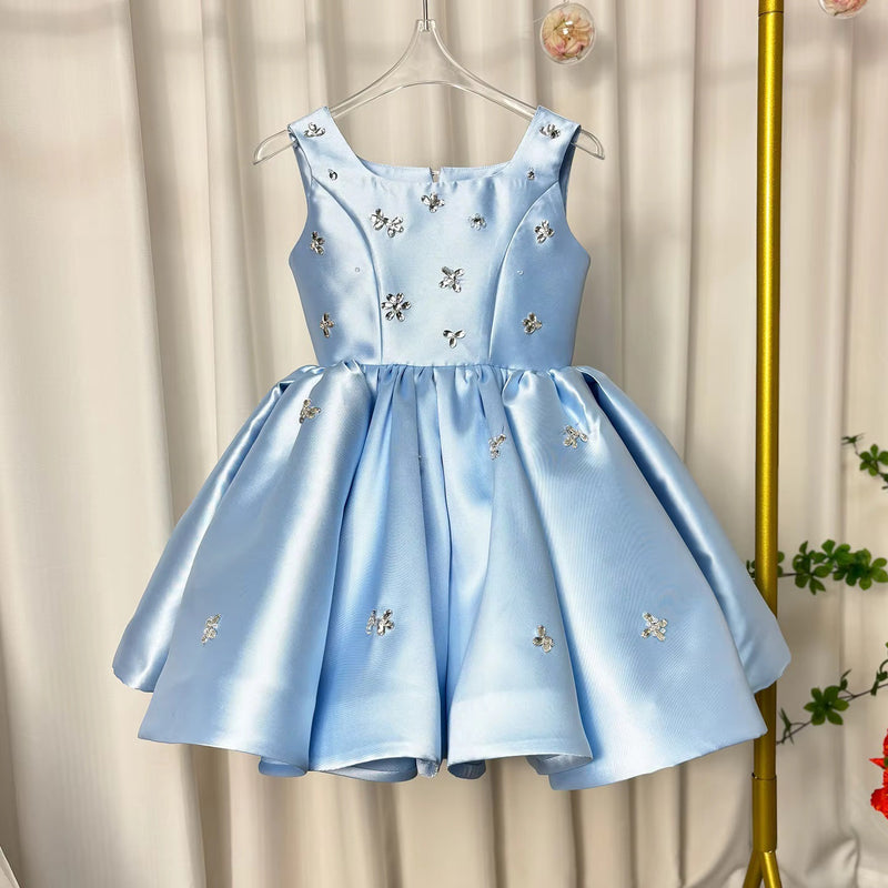 Pink Girls Elegant Dress Children Birthday Dress