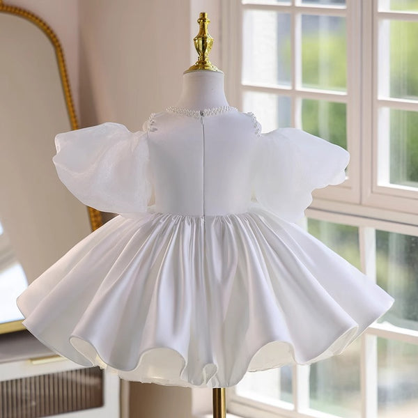 Children's White Communion Dress Flower Girl Dress Girl Birthday Princess Dress