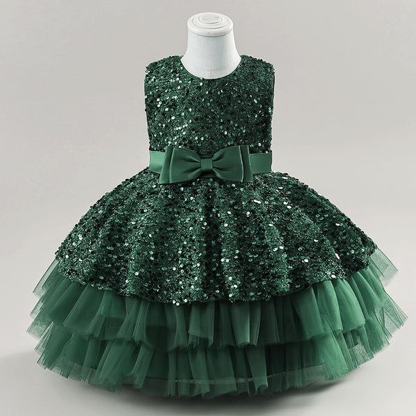 Cute Baby Girl Beauty Pageant Dress Toddler First Birthday Party Princess Dress