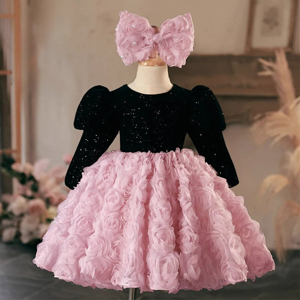 Cute Baby Girl Christmas Dress Toddler Pageant First Birthday Princess Dress