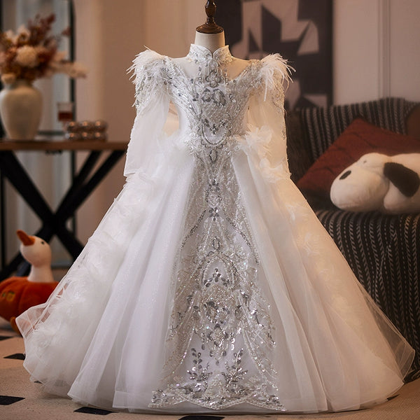Girls Birthday Princess Dress Flower Girl Wedding Dress