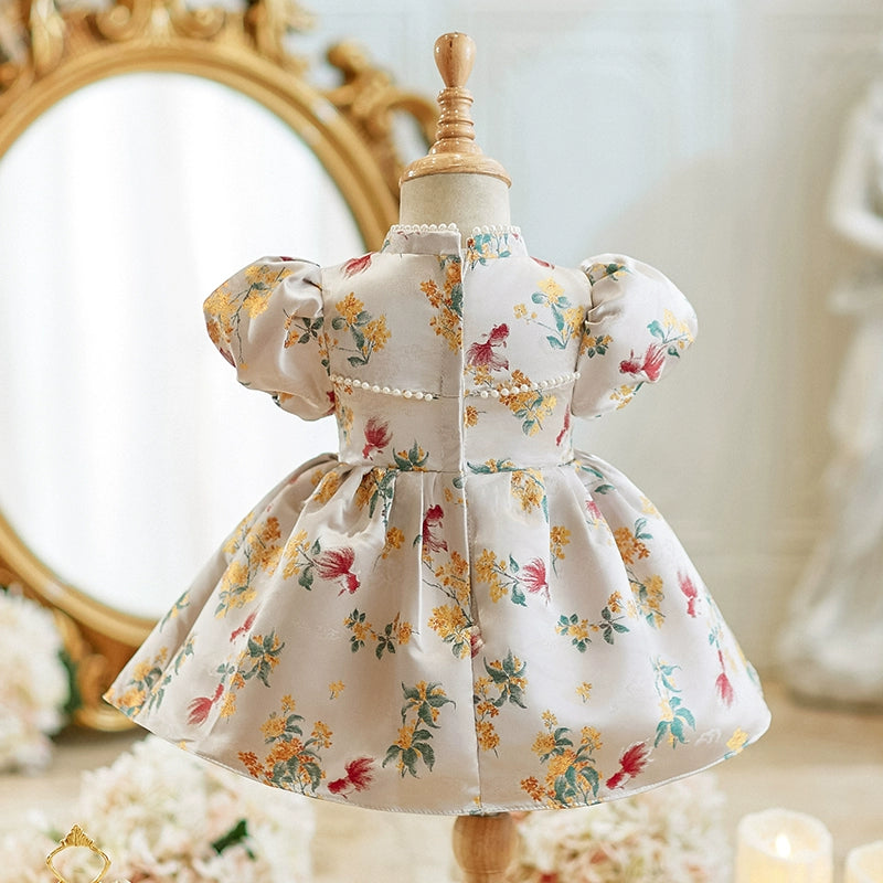 Girls' Birthday Dress Baby Communion Princess Dress Girls Puff Sleeve Dress