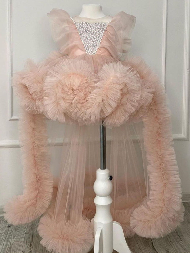 Cute Baby Girl Christmas Dress Toddler Beauty Pageant Birthday Tailing Princess Dress