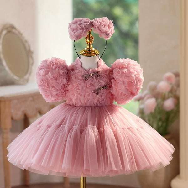 Girls Beauty Pageant Dress Flower Girl Wedding Princess Dress Children's Birthday Dress
