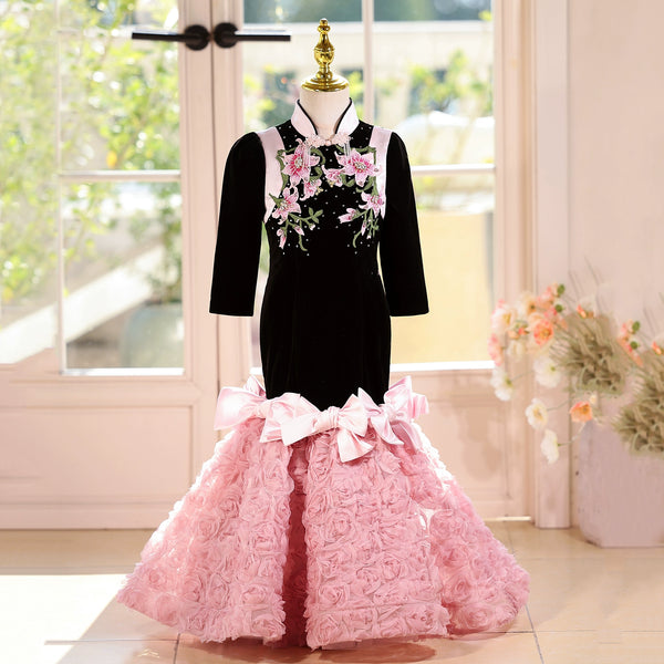 Children's Ball Gowns Girls Long Sleeve Birthday Princess Dress Girls Pageant Dress
