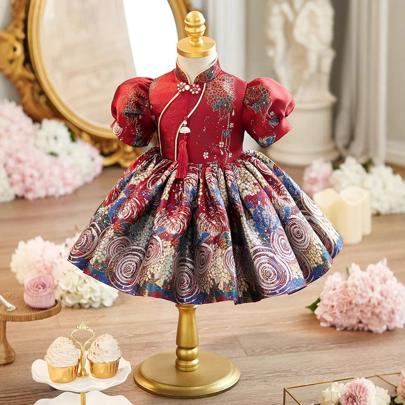 Children's Birthday Dress Girls Christmas Cheongsam Girls Holy Communion Princess Dress