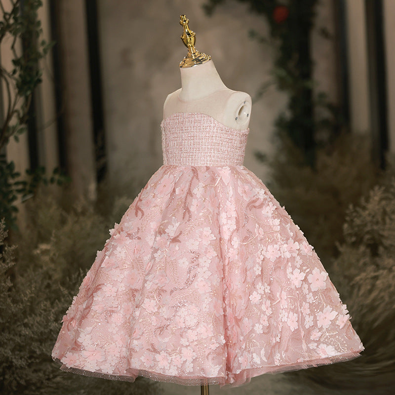 Elegant Baby Pink Sleeveless Puff Princess Dresses Toddler Flower Girl Dresses, Pink / 7-8 Years (140cm) Elegant Baby Pink Sleeveless Puff Princess Dresses Toddler Flower Girl Dresses, Pink / 7-8 Years (140cm)