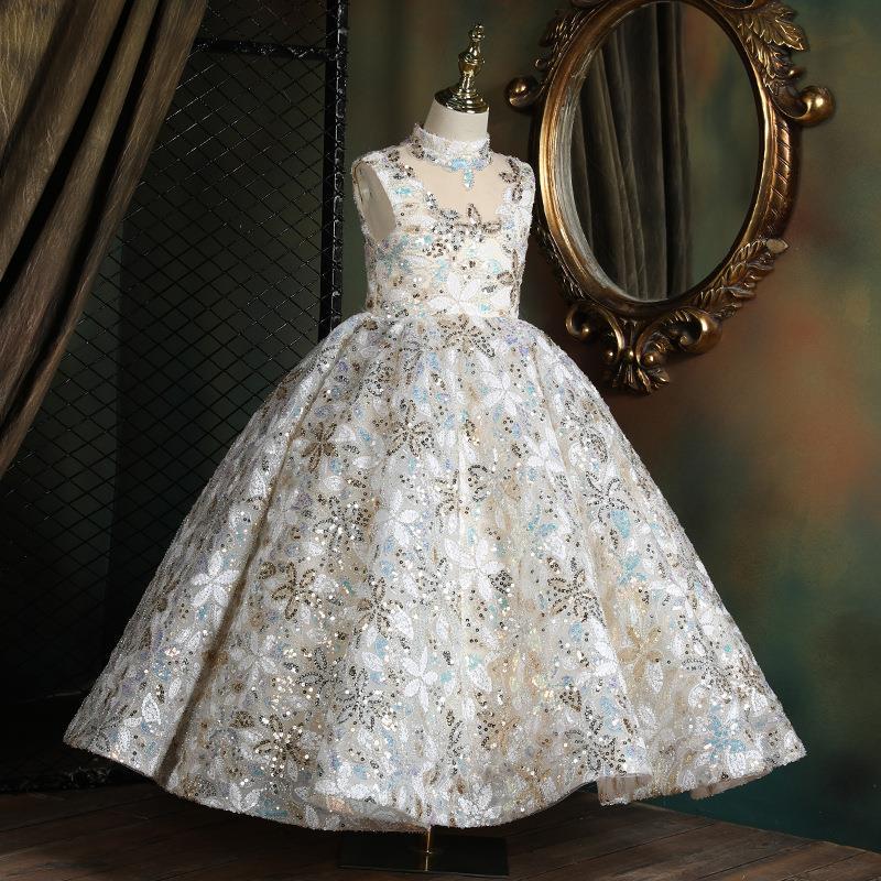 Cute  Baby Girl Sequins Pageant Dress Toddler Birthday Party Ball Gown